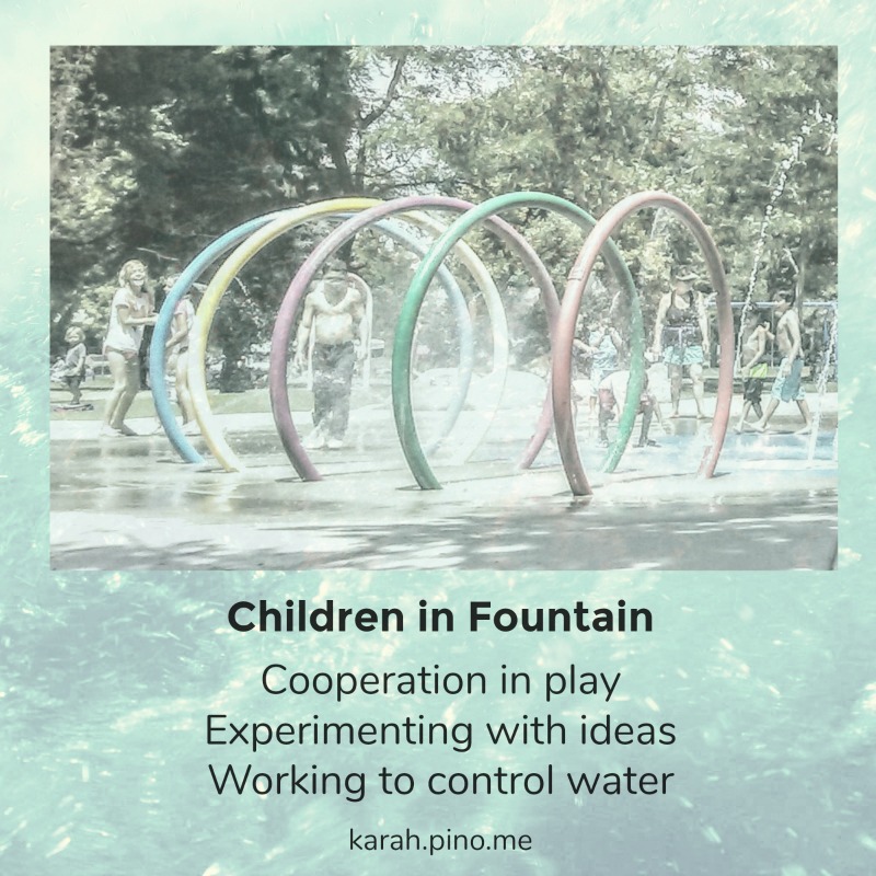 Children in fountain